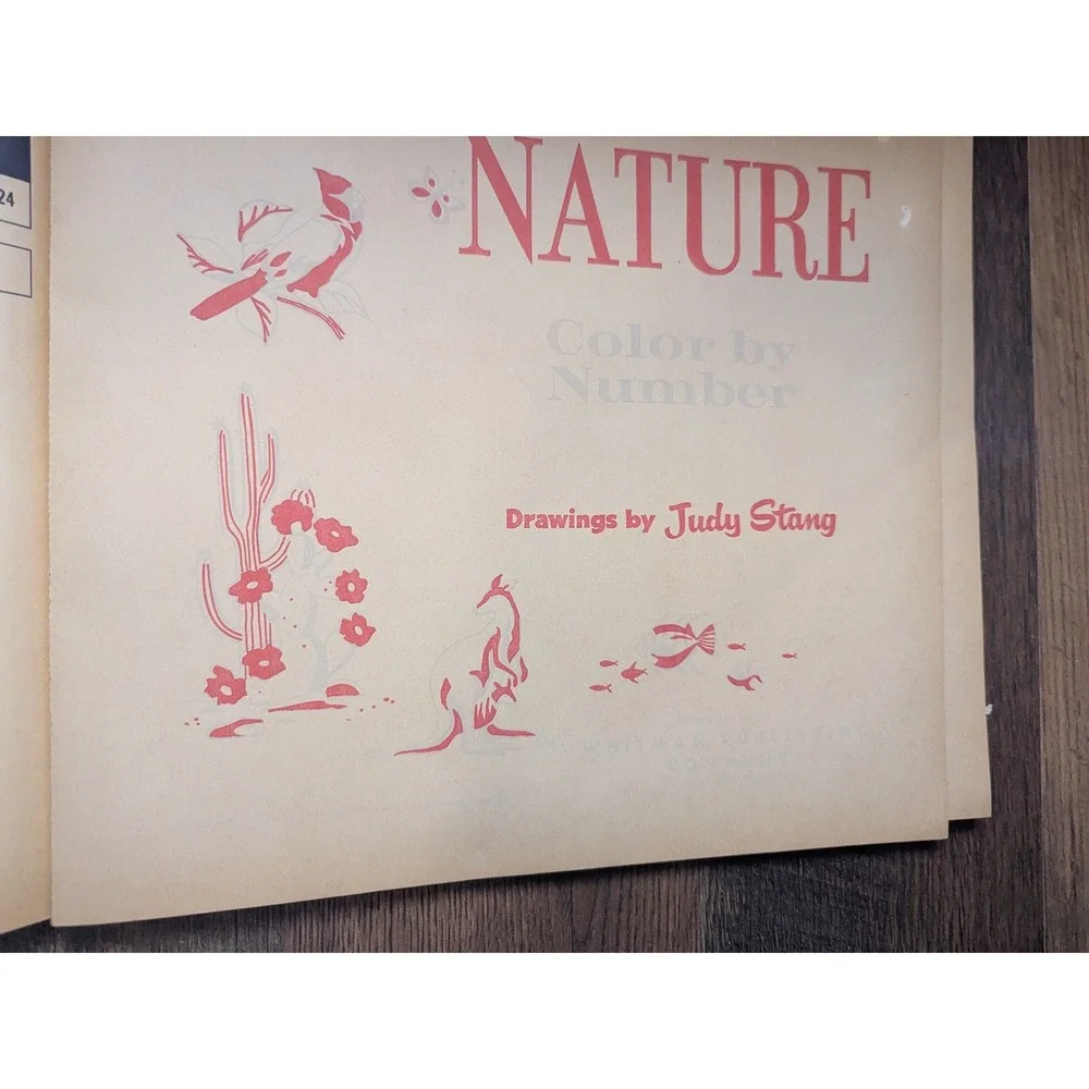 1962 Whitman Nature Color By Number Book Drawings by Judy Stang‎ 11x13